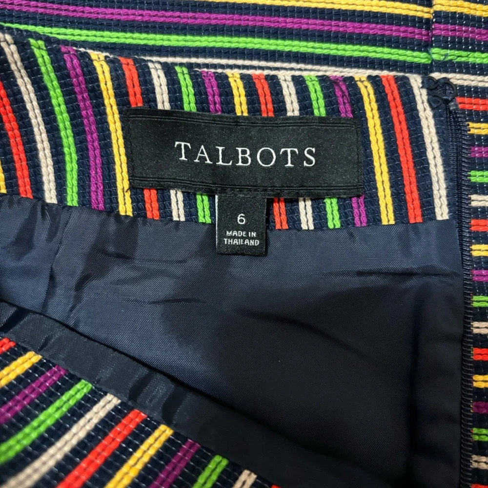 NWOT Talbots Multicolor Striped Pencil Skirt - Picture 4 of 9